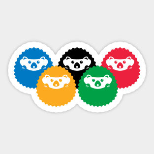 Hedgehogs Olympics Flag Sticker